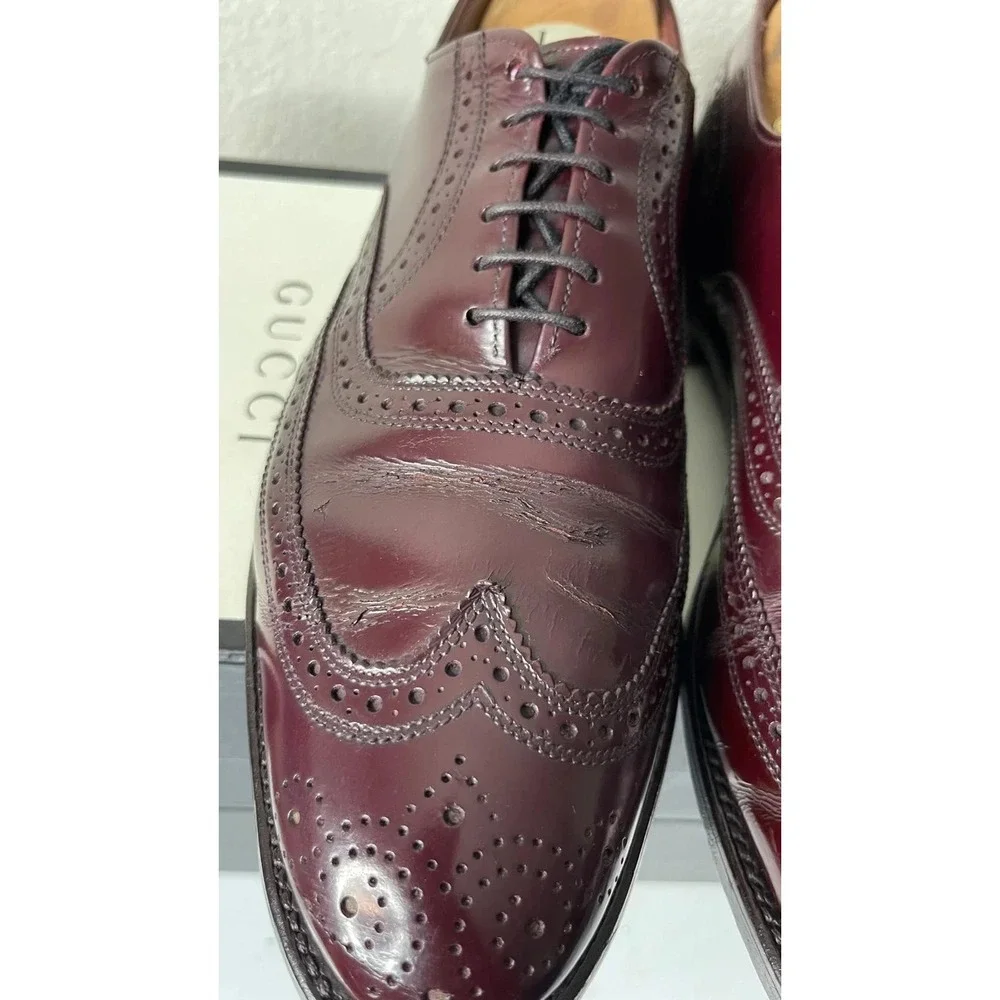 Allen Edmonds Lloyd 14608 Wingtip Burgundy Leather Oxford Dress Shoes Men's 11 C